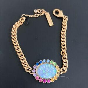 Kurt Geiger Gold Bracelet with Multicolor Gemstones, brand new from Nordstrom